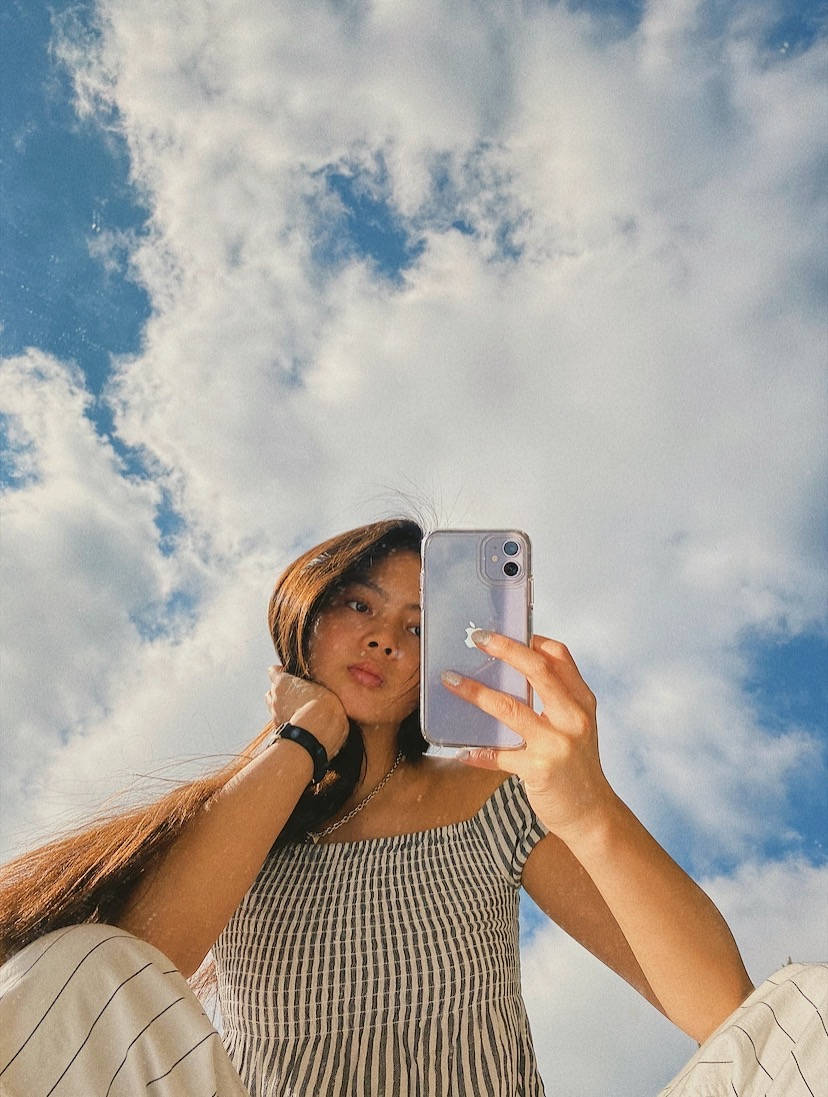 Vintage Aesthetic Clouds Selfie Background