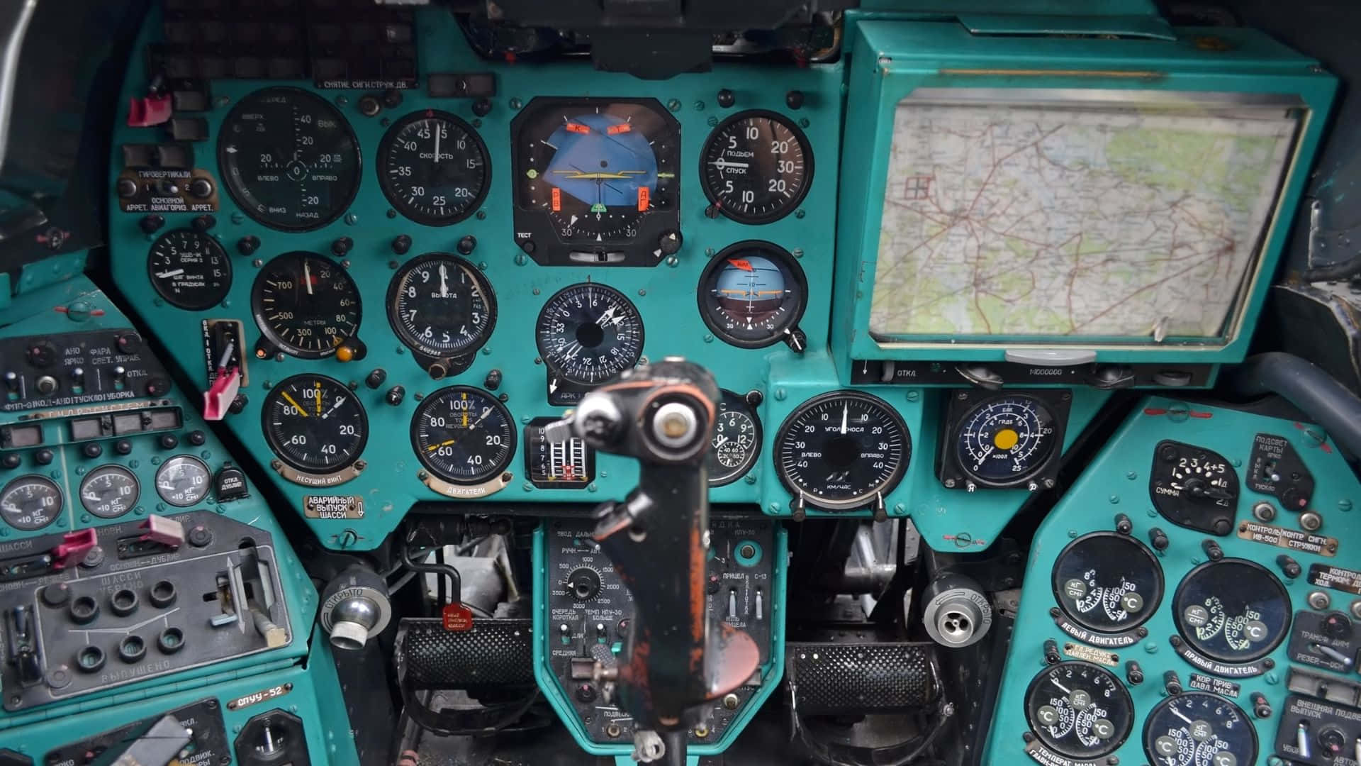 Vintage Aircraft Cockpit View Wallpaper