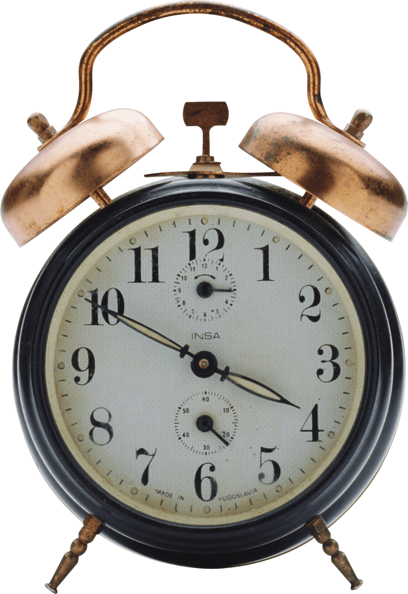 Vintage Alarm Clock Isolated PNG