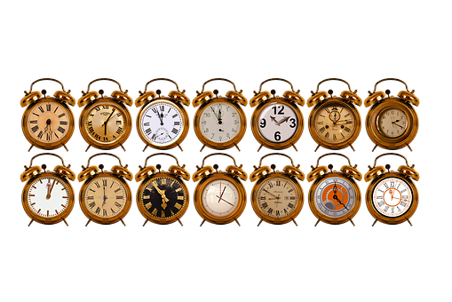 Vintage Alarm Clocks Collection PNG