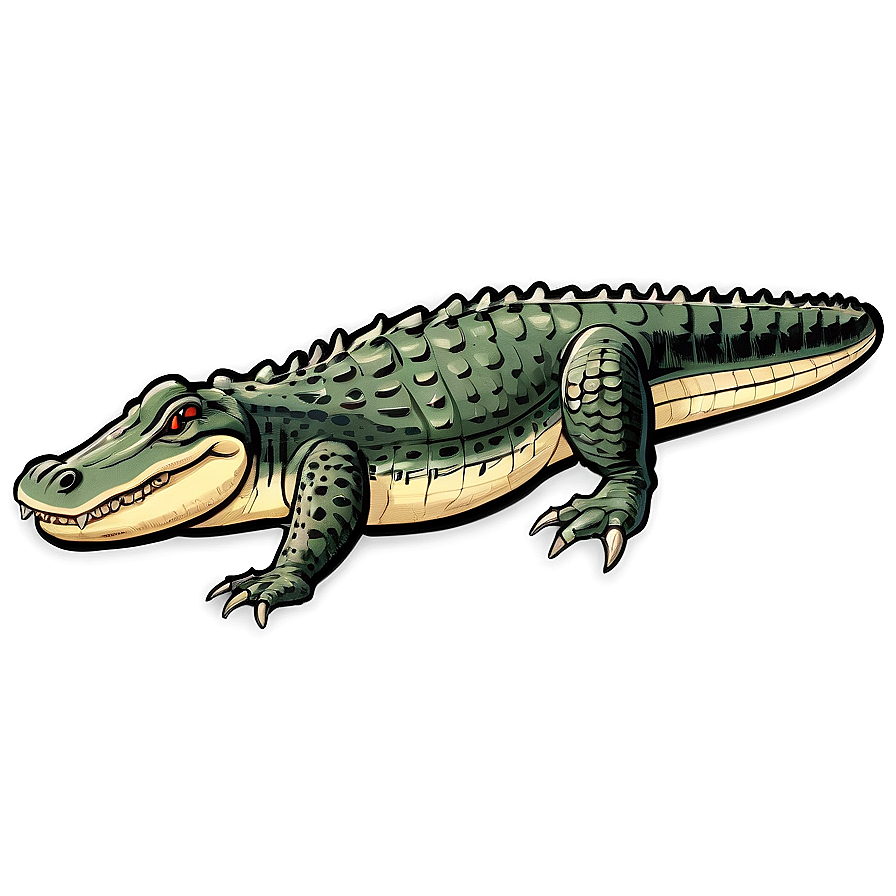 Download Vintage Alligator Illustration Png 05212024 | Wallpapers.com