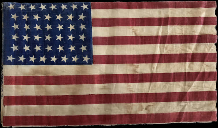 Vintage American Flag Texture PNG