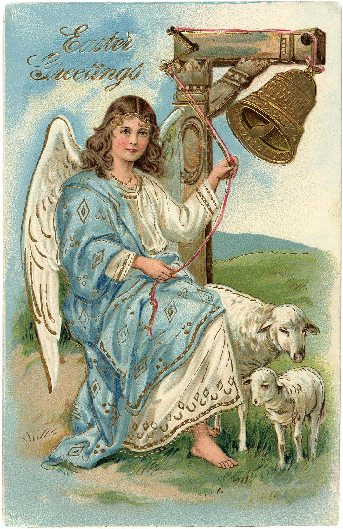 An angelic vision of vintage beauty Wallpaper