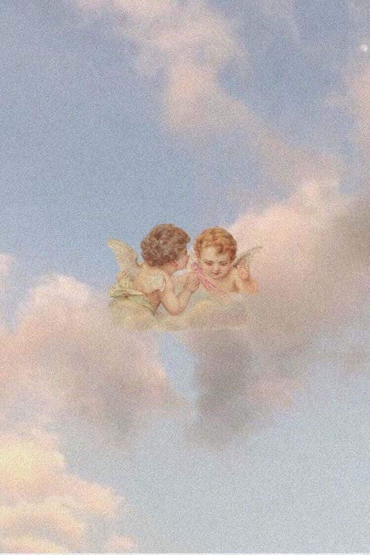 Vintage_ Angel_ Cherubs_ Clouds.jpg Wallpaper