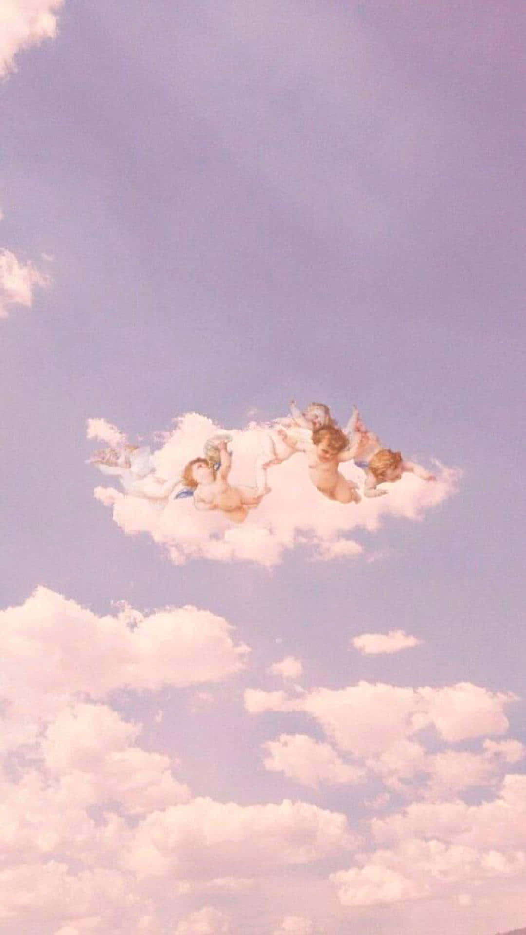 Vintage Angel Clouds Aesthetic.jpg Wallpaper