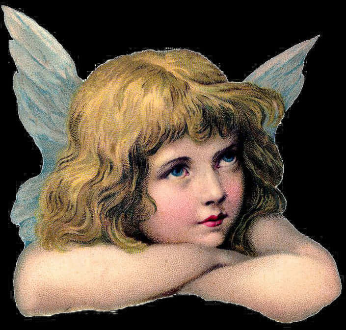 Vintage Angel Illustration PNG