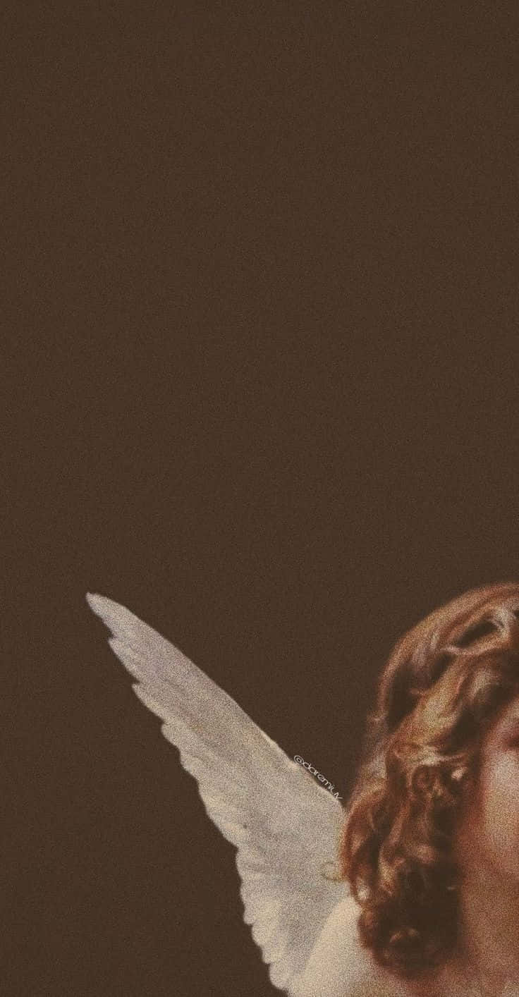 Vintage Angelic Aesthetic Winged Figure Wallpaper