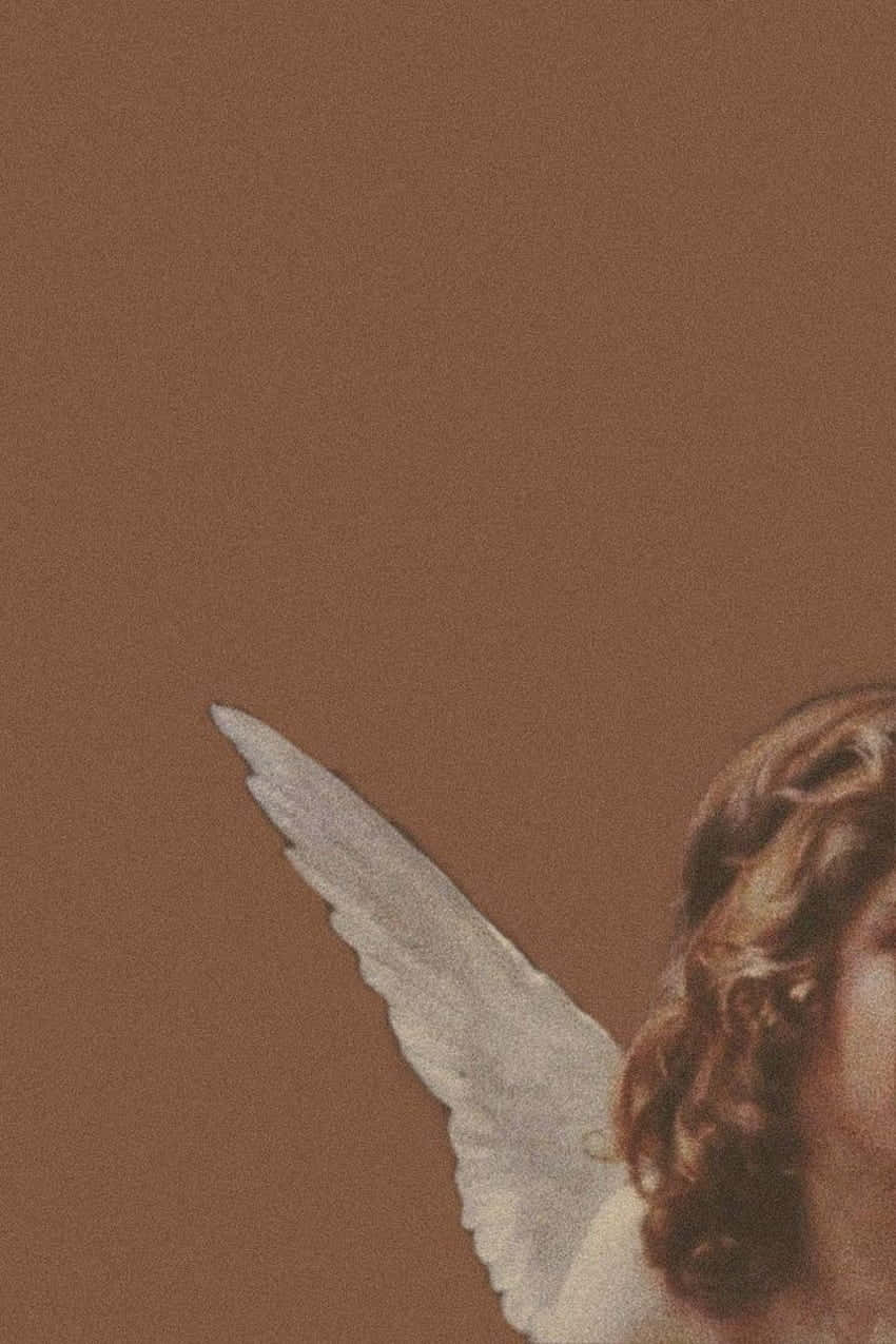 Vintage Angelic Figure Brown Backdrop.jpg Wallpaper