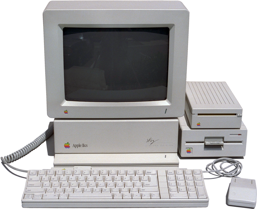 Vintage Apple I Igs Computer Setup PNG