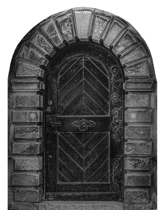 Vintage Arch Top Door PNG