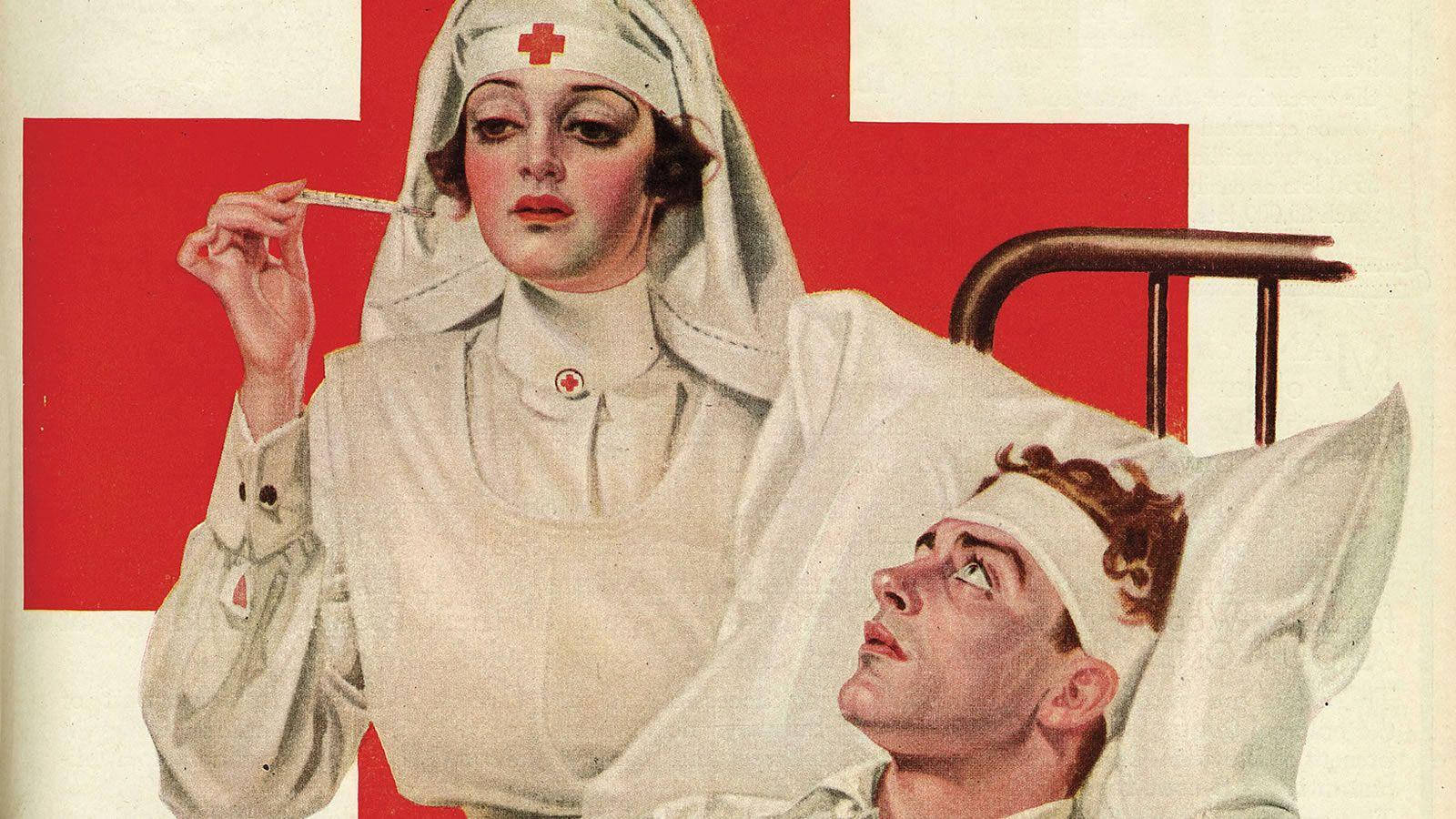 Vintage Army Nurse Poster Wallpaper
