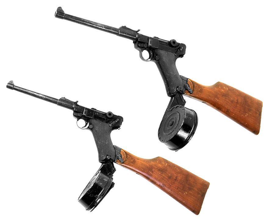 Vintage Artillery Luger Pistols PNG