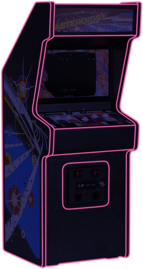 Vintage Asteroids Arcade Machine PNG