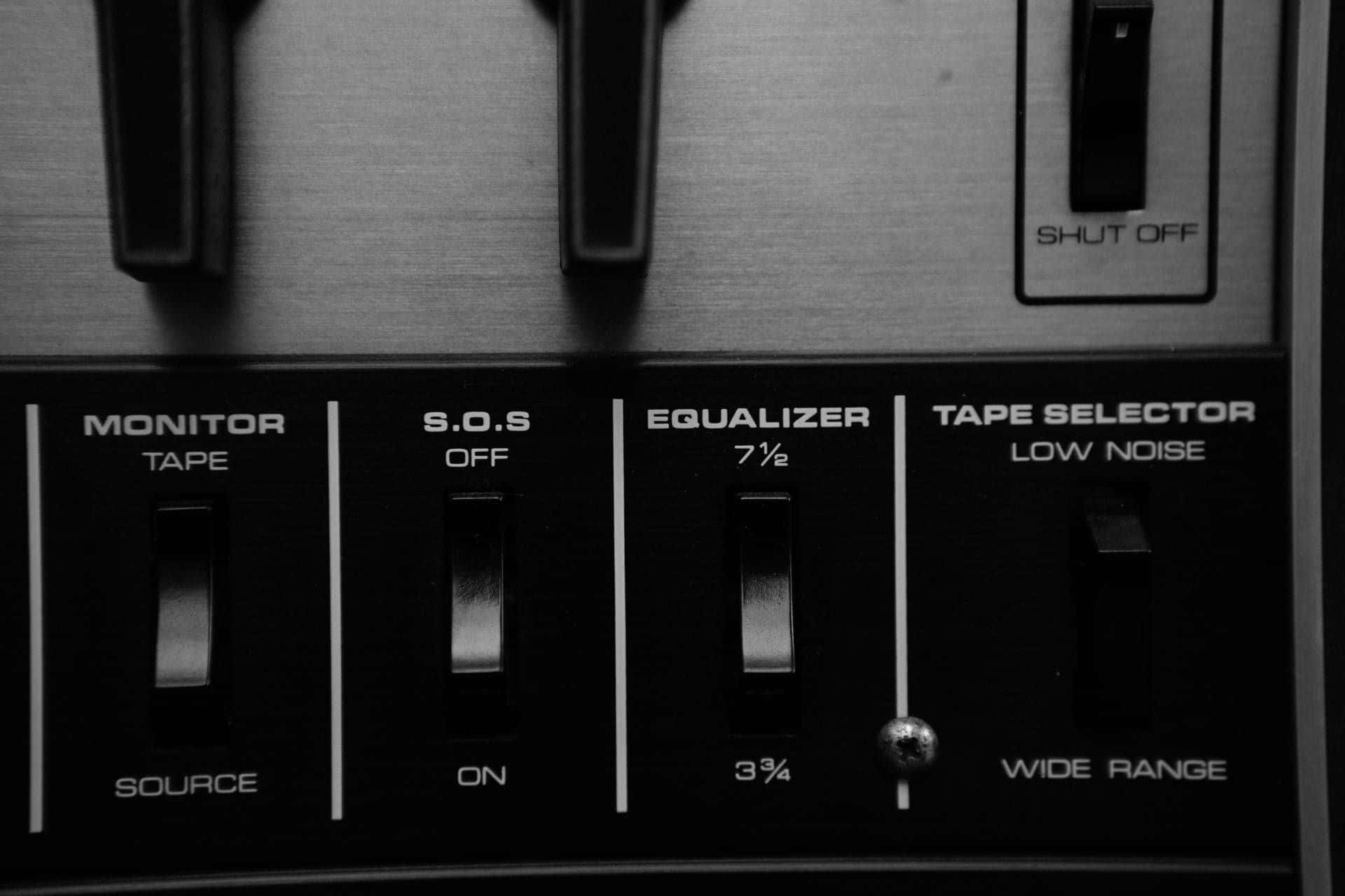 Vintage Audio Equalizer Blackand White Wallpaper