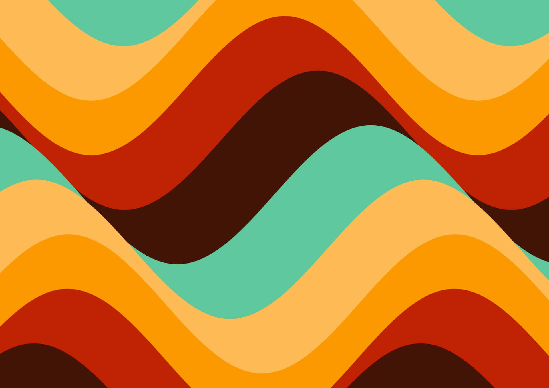 a colorful wavy pattern with orange, brown, and green colors
