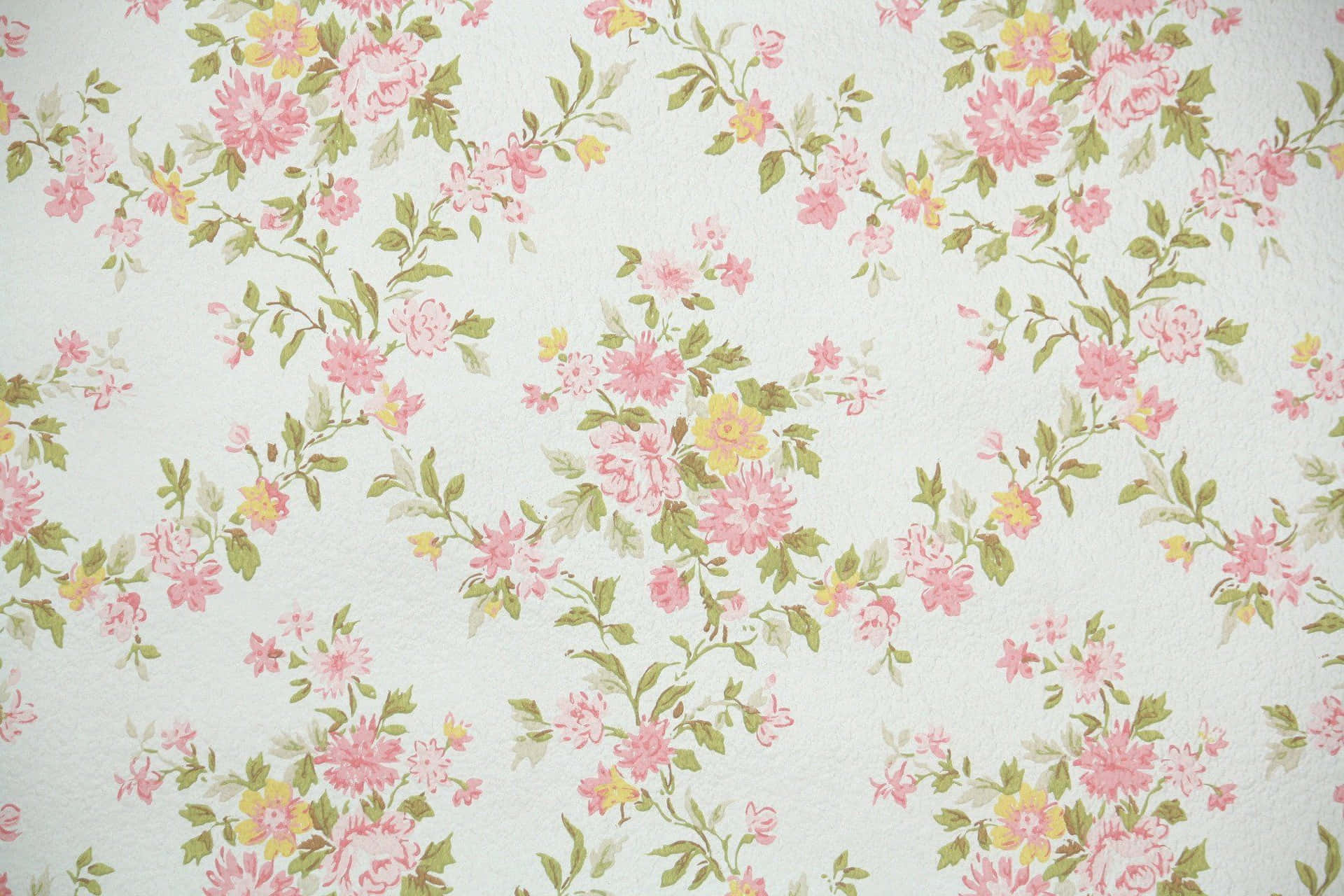 A Pink And Yellow Floral Wallpaper