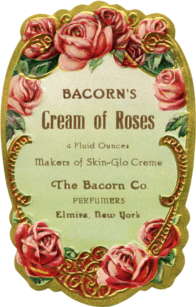Vintage Bacorns Creamof Roses Label PNG