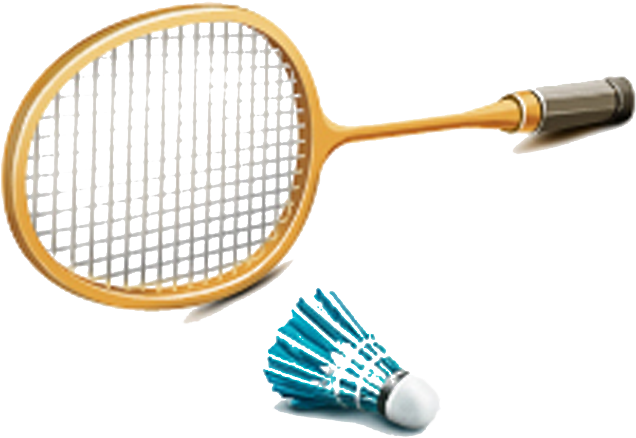 Vintage Badminton Racketand Shuttlecock PNG