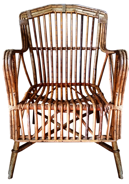 Vintage Bamboo Armchair PNG