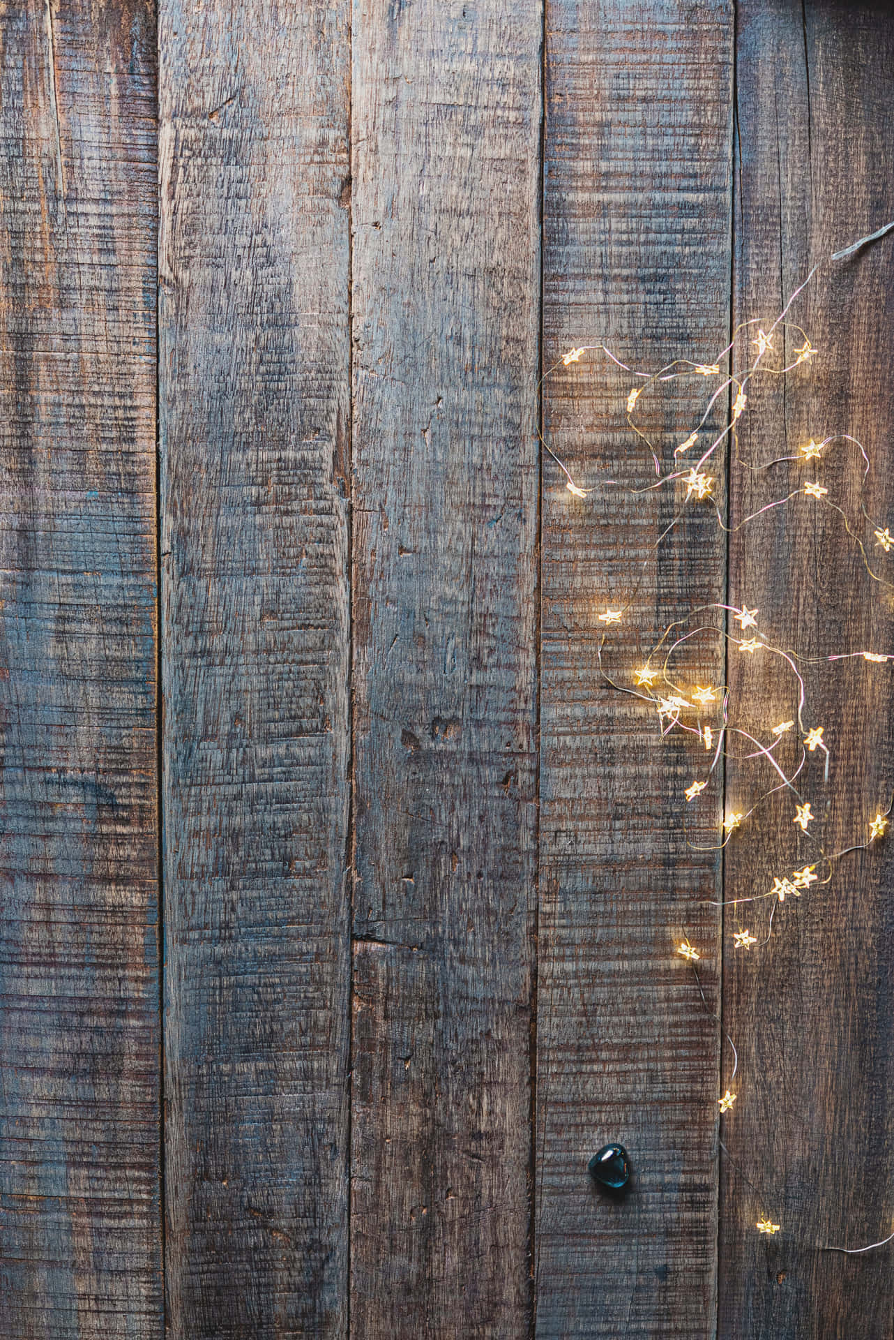 Vintage Barn Wood With Decorative Lights Wooden Background Wallpaper