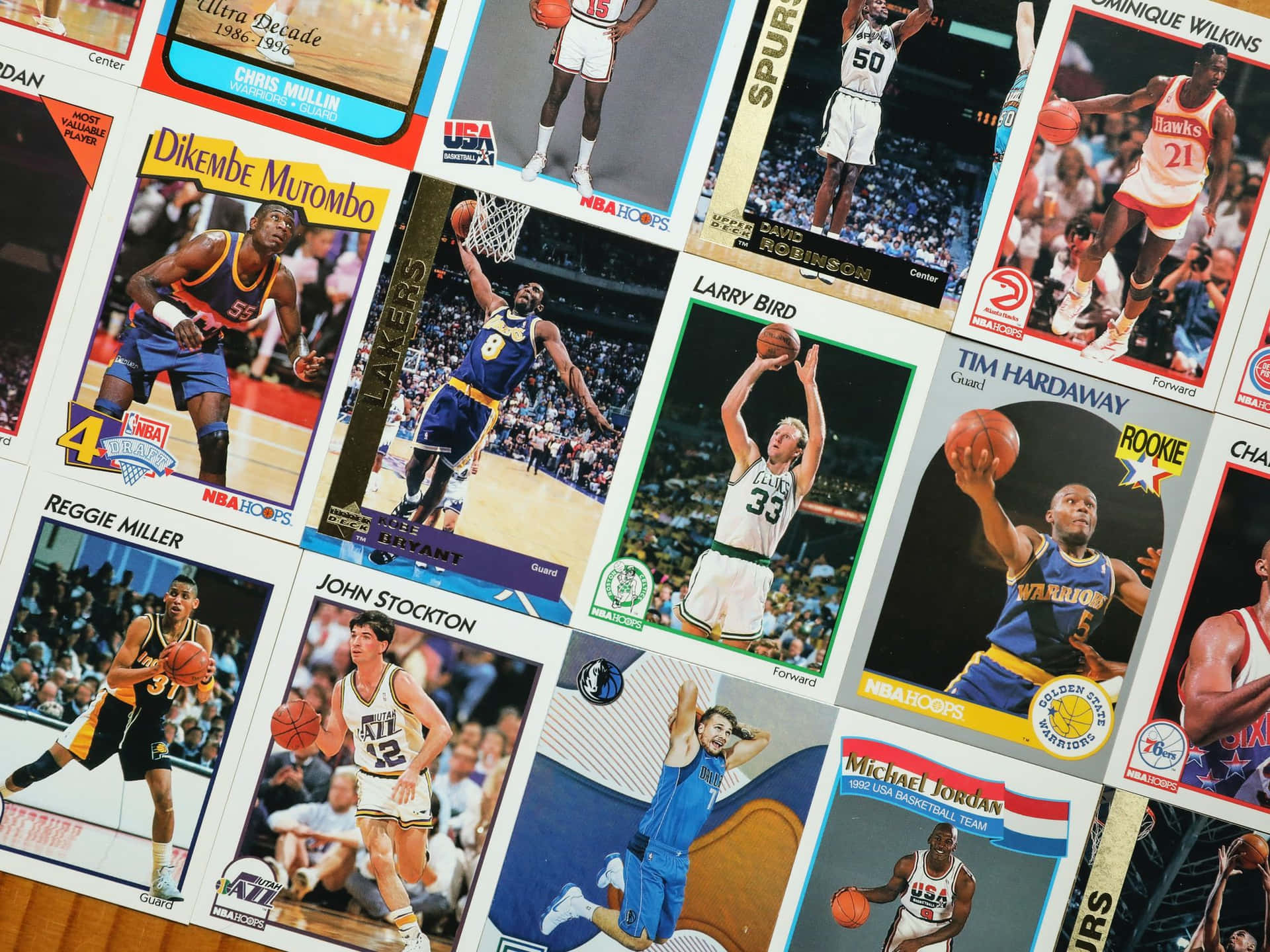 Vintage Basketball Cards Collection Wallpaper