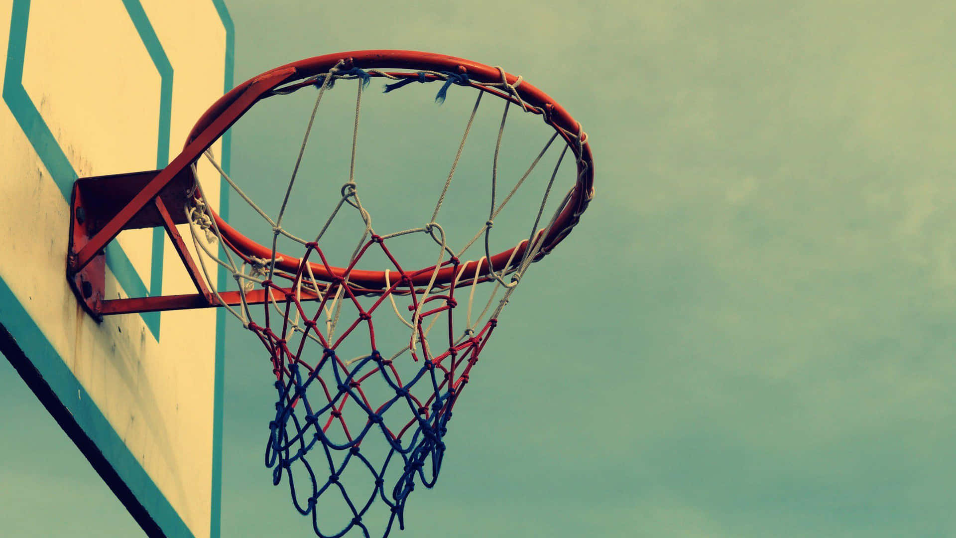 Vintage Basketball Hoop Sky Background Wallpaper