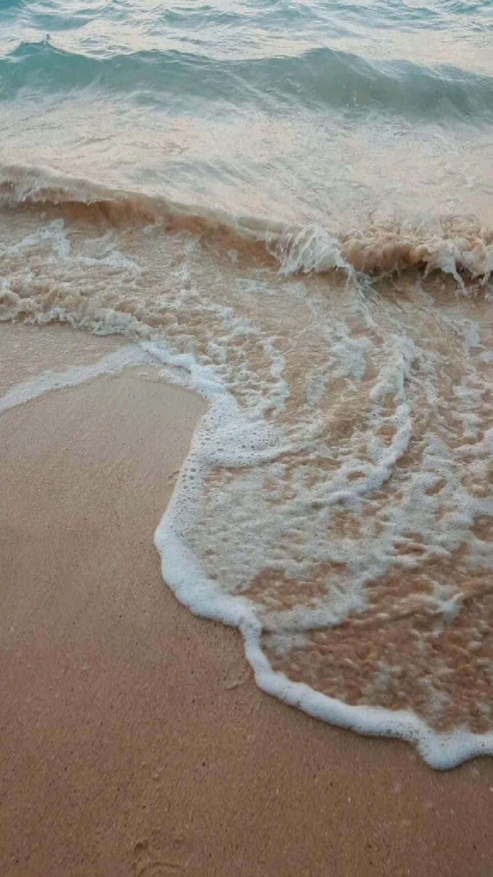 Vintage Beach Waves Sand Wallpaper