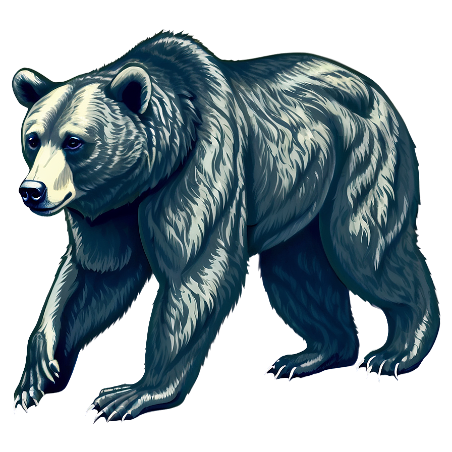 Vintage Bear Illustration Png 12 PNG