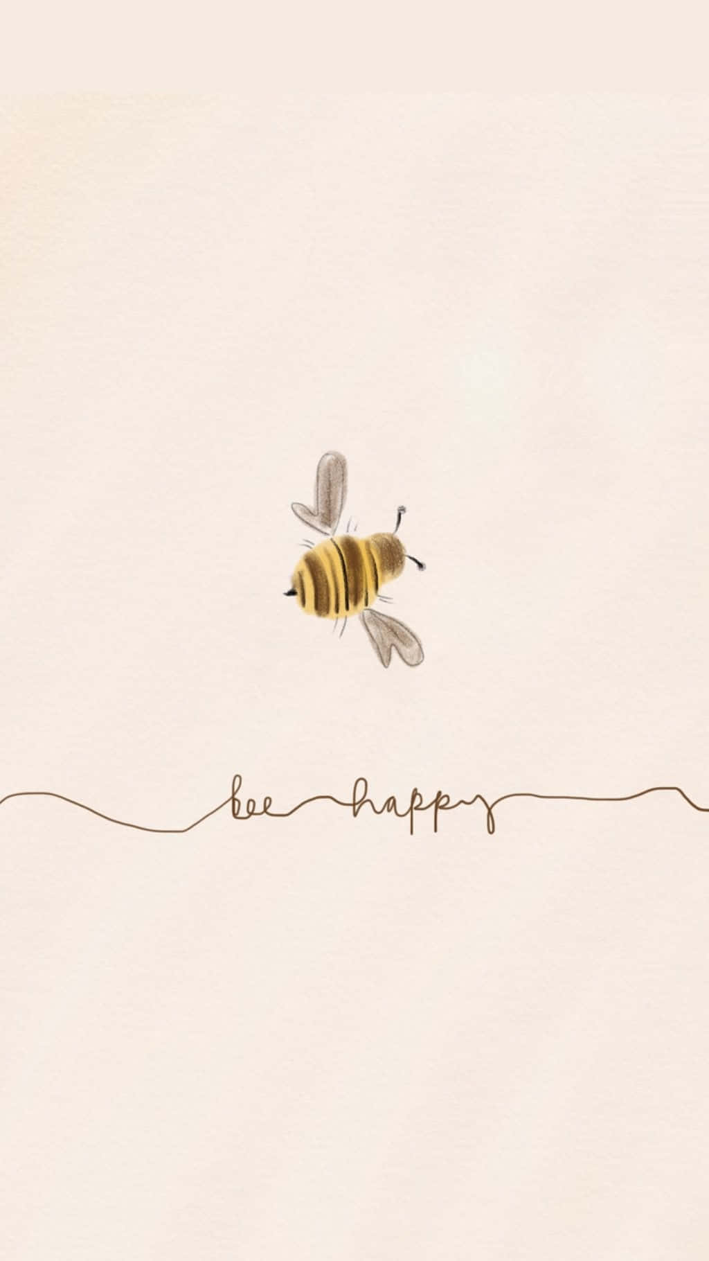 Vintage Bee Happiness Artwork Wallpaper