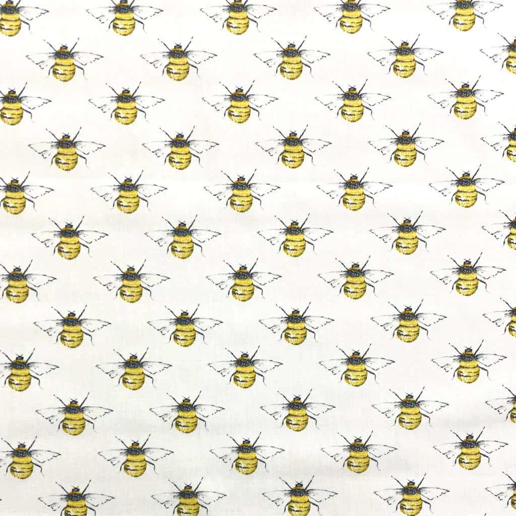 Vintage Bee Pattern Fabric Wallpaper