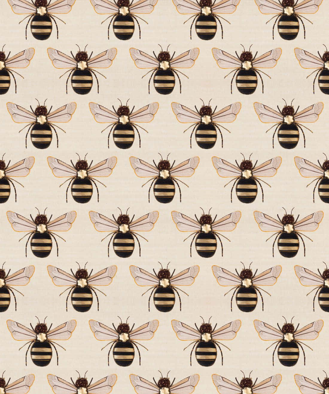 Bee in a field of wildflowers Wallpaper
