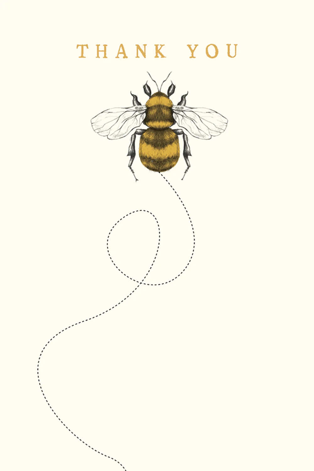Vintage Bee Thank You Card Wallpaper
