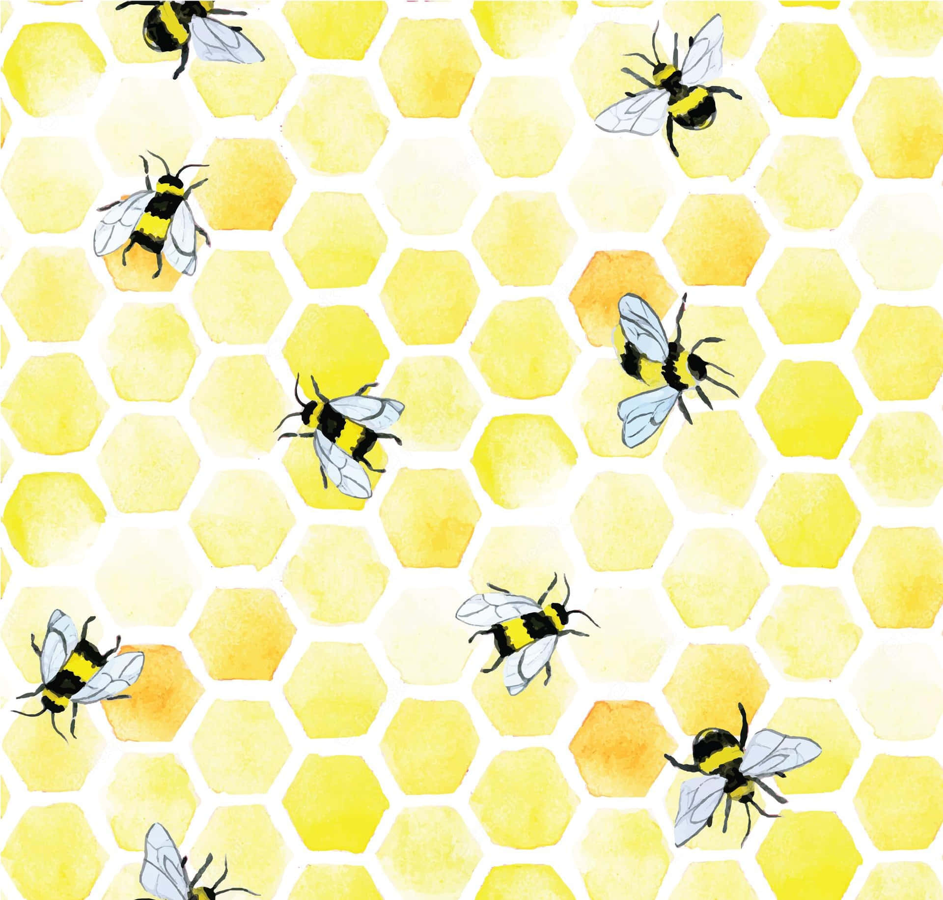 Bee with Retro Background Wallpaper