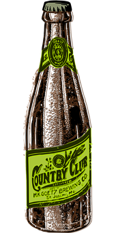 Vintage Beer Bottle Graphic PNG