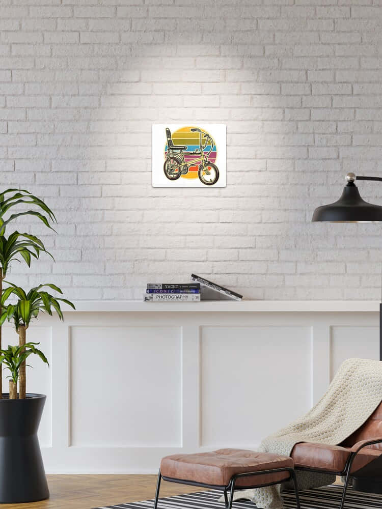 Œuvre D'art De Vélo Vintage Dans Un Intérieur Moderne Fond d'écran