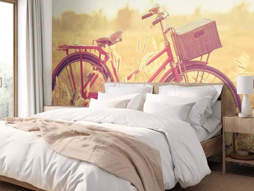 Art Mural De Vélo Vintage Dans Une Chambre Fond d'écran