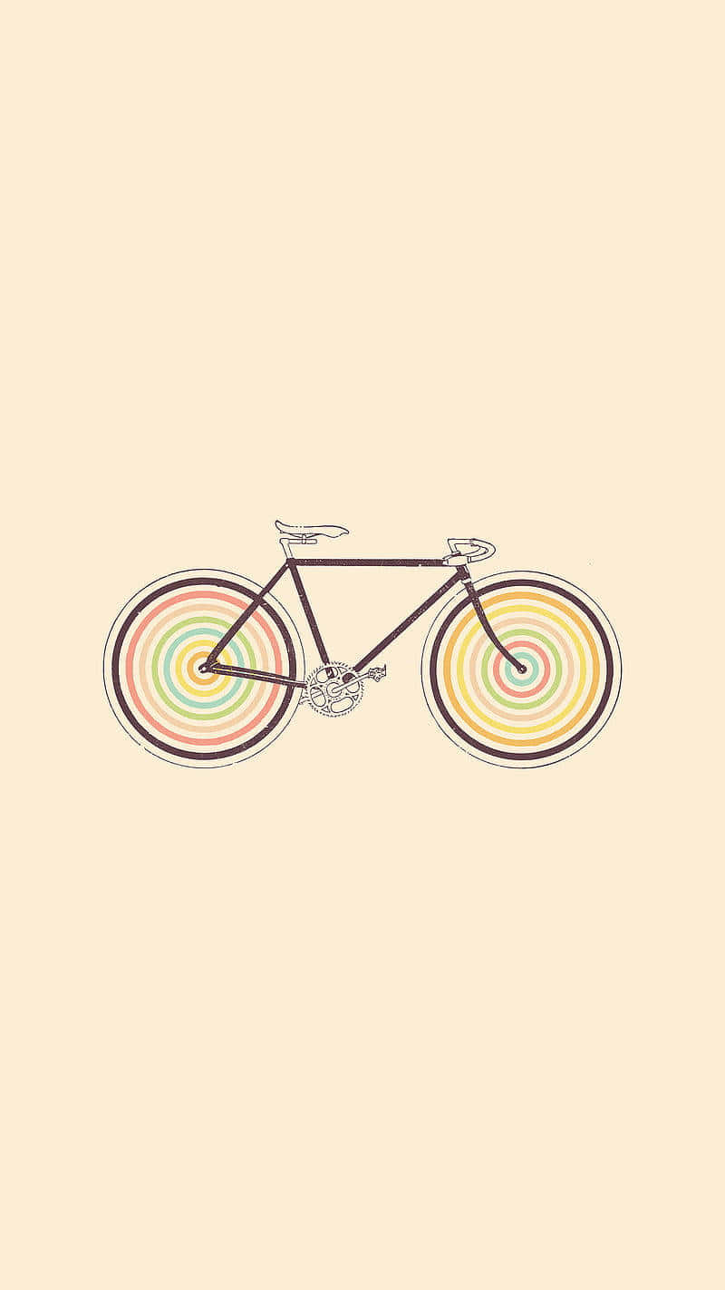 Vintage Bicycle Pastel Swirls Wallpaper