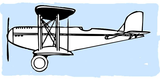 Vintage Biplane Illustration PNG