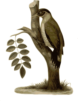 Vintage Bird Illustration PNG