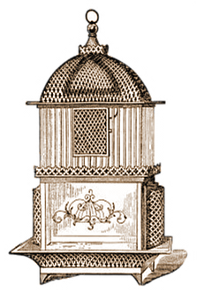 Vintage Birdcage Illustration PNG