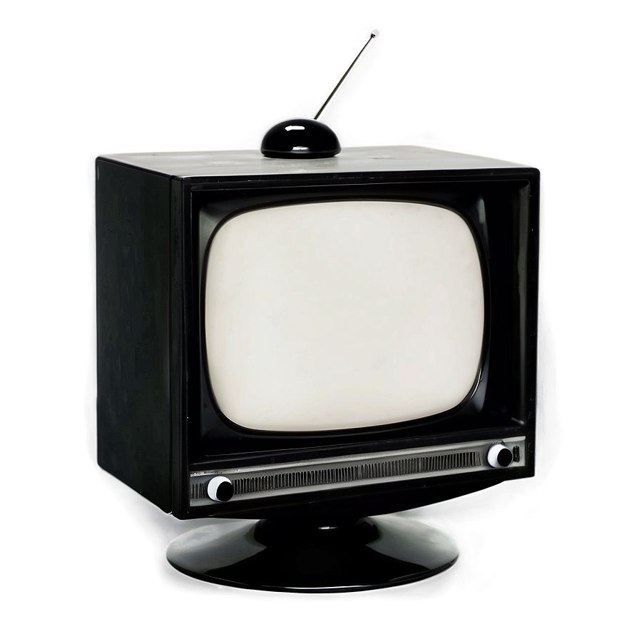Vintage Black And White Tv Png 05242024 PNG