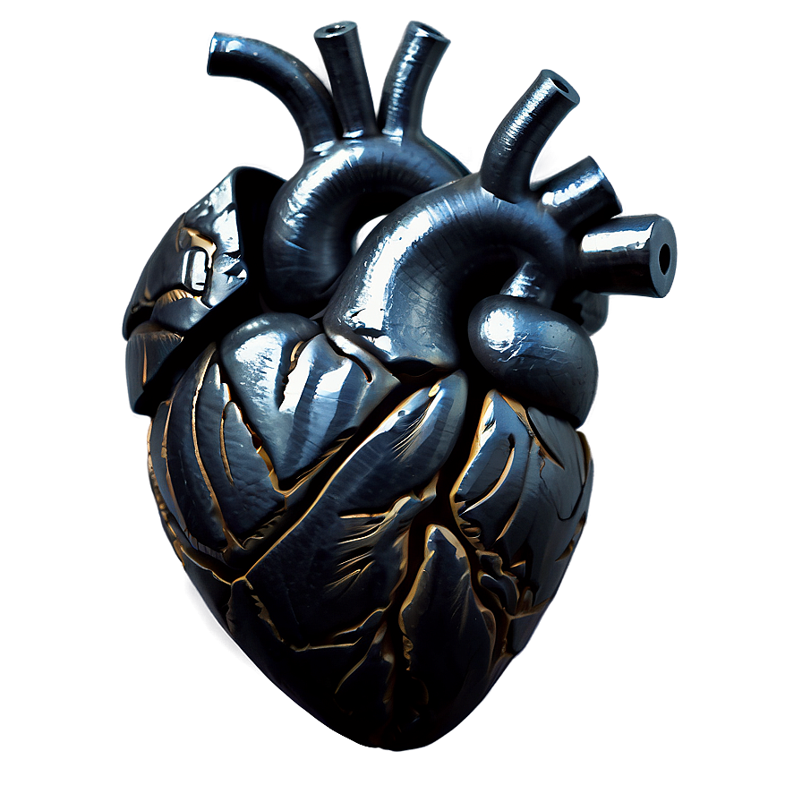 Vintage Black Broken Heart Png Vmq40 PNG