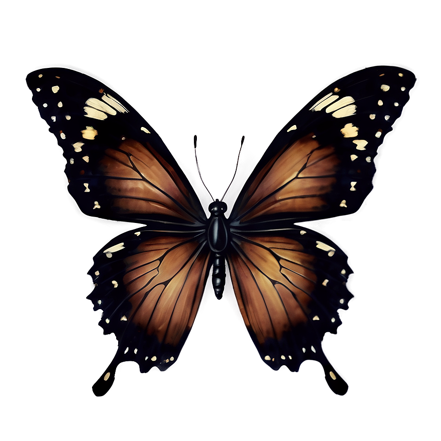 Vintage Black Butterfly Png Xyc PNG