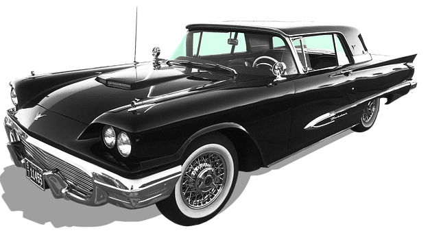 Vintage Black Cadillac Side View PNG