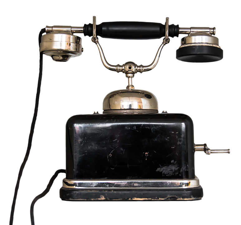Vintage Black Candlestick Telephone PNG