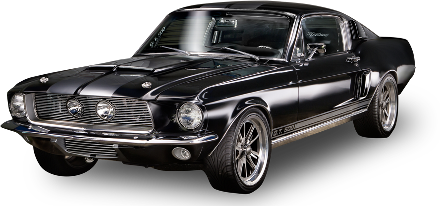 Vintage Black Mustang G T500 PNG
