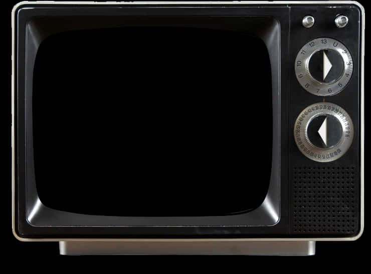 Vintage Blackand White Television PNG