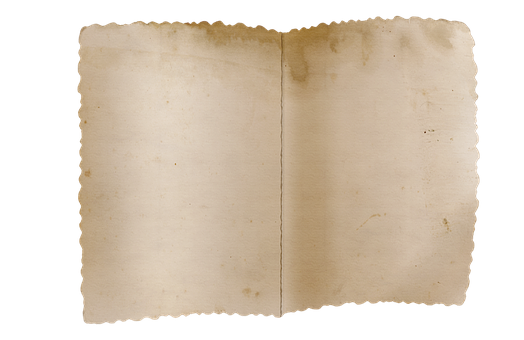 Vintage Blank Open Book Page PNG