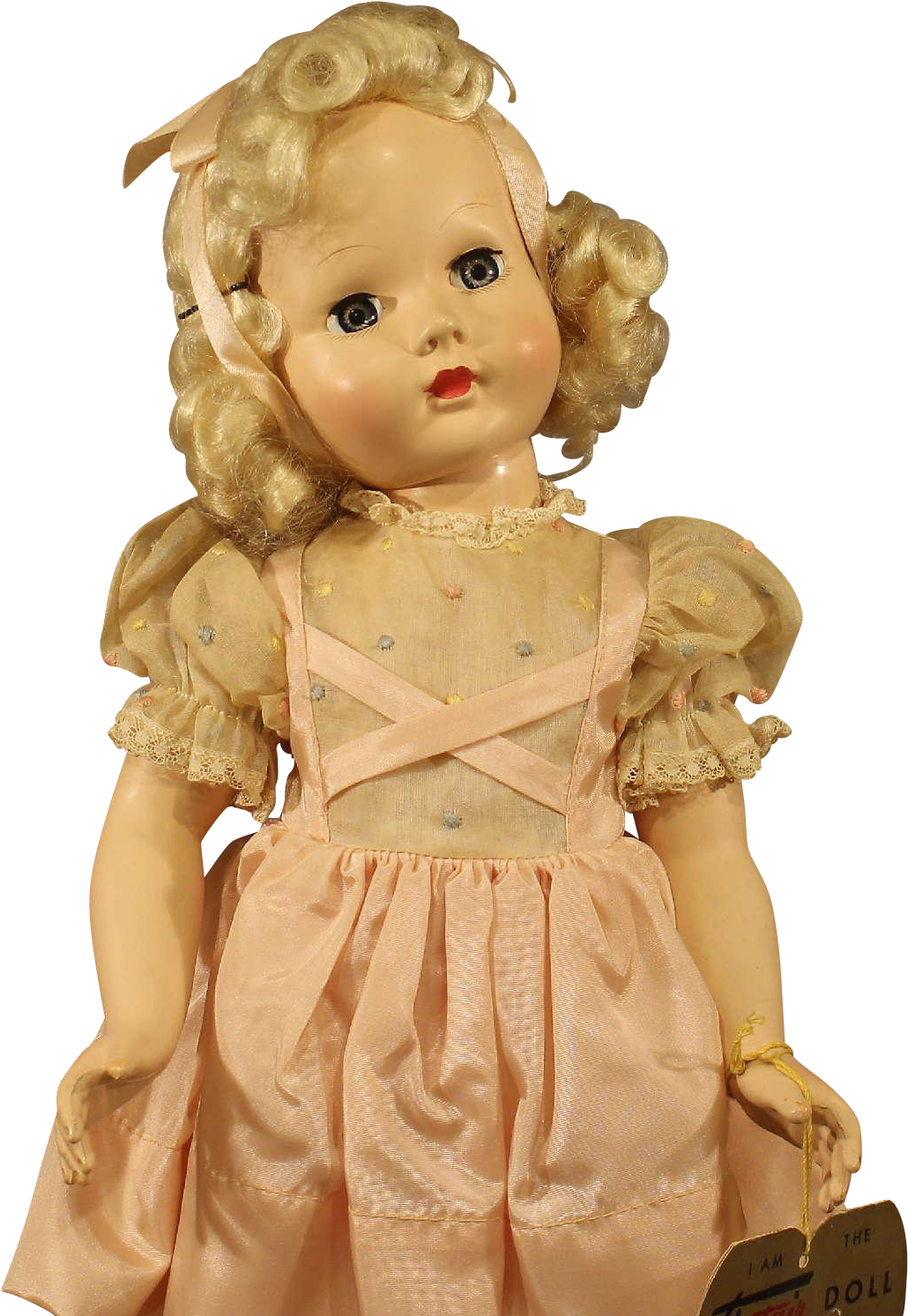 Vintage Blonde Curly Haired Doll PNG