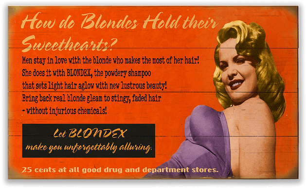 Download Vintage Blondex Hair Product Ad Pinup | Wallpapers.com